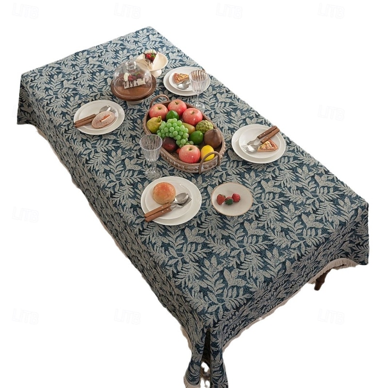 Jungle Pattern Table Cloth Retro Floral Table Cover Jacquard Tablecloth Red Elegant Style Custom Living Room Spring Home Decor Custom Size3