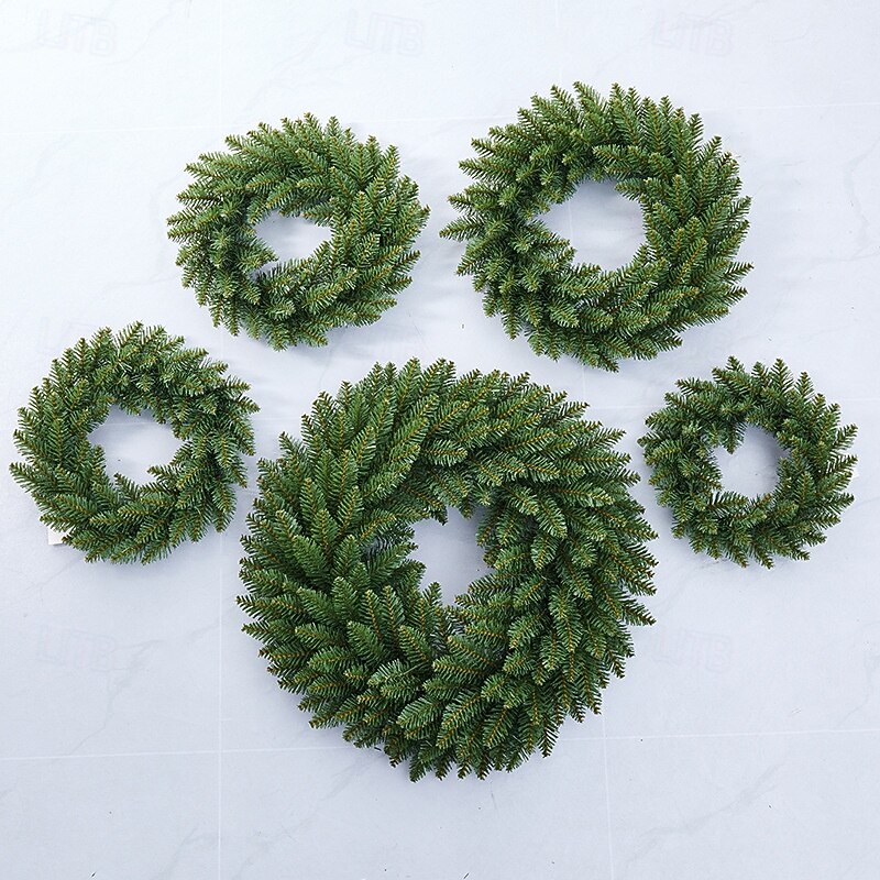 Rattan Wreaths for Front Door Christmas DIY Green Wreath for Indoor Outdoor Wall Window Party Home Thanksgiving Decor