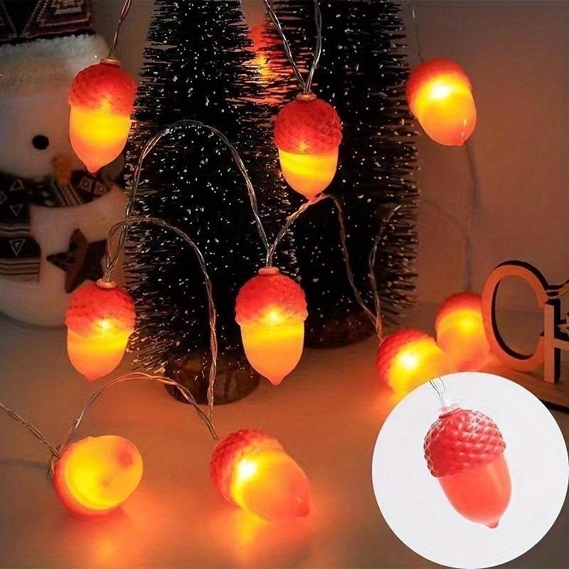 2M-10Leds Christmas Pinecone Lantern String Festival Indoor and Outdoor Atmosphere Decorative Lantern String Lights Up Your Life