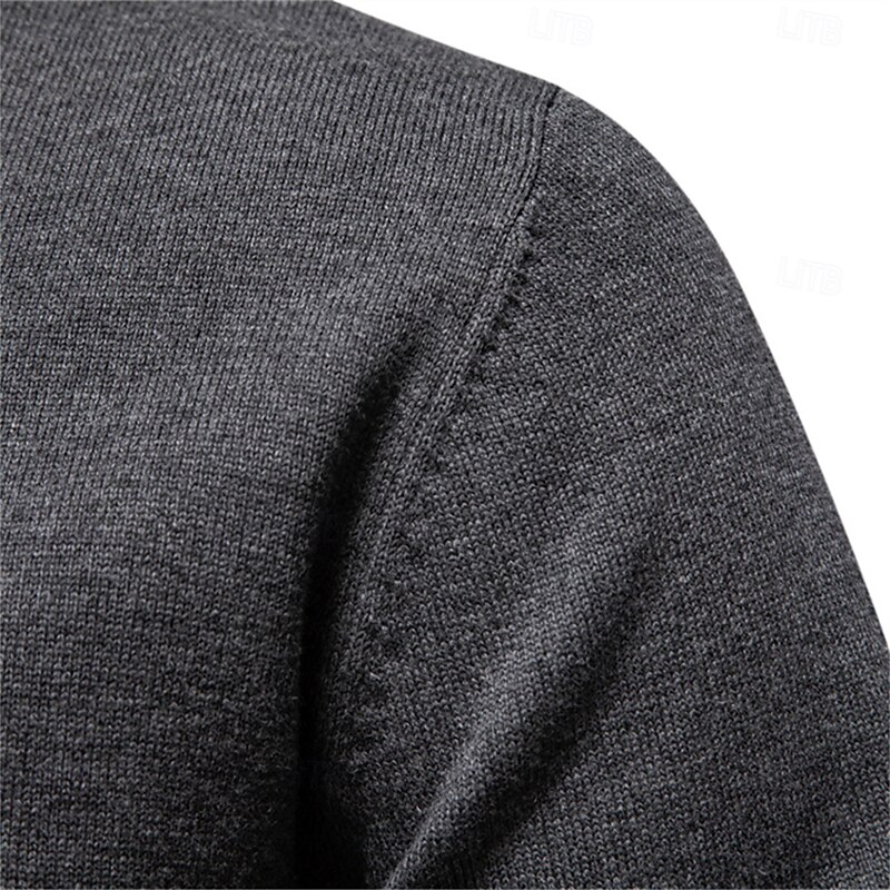 Mens Solid Cotton Crew Neck Knitted Pullover Sweaters Casual Fashion Classic Sweater for Men2