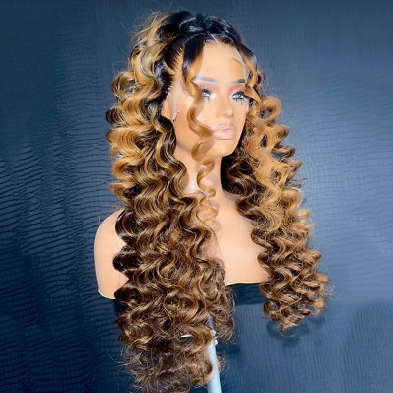 Unprocessed Virgin Hair 13x4 Lace Front Wig Free Part Brazilian Hair Loose Wave Multi-color Wig 130% 150% Density Highlighted / Balayage Hair Glueless Pre-Plucked For Women Long Human Hair Lace Wig2