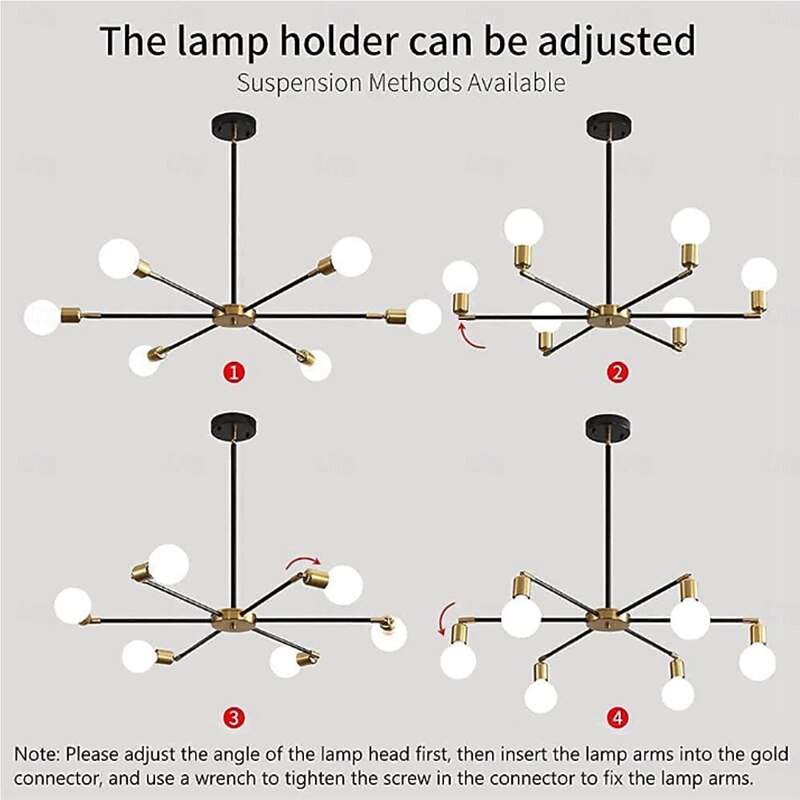 Industrial Pendant Light Restaurant Pendant Light Universal Joint Head Adjustable Rotating Bulb Socket Industrial Retro Ceiling Light Fixture Height Adjustable 85-265V4