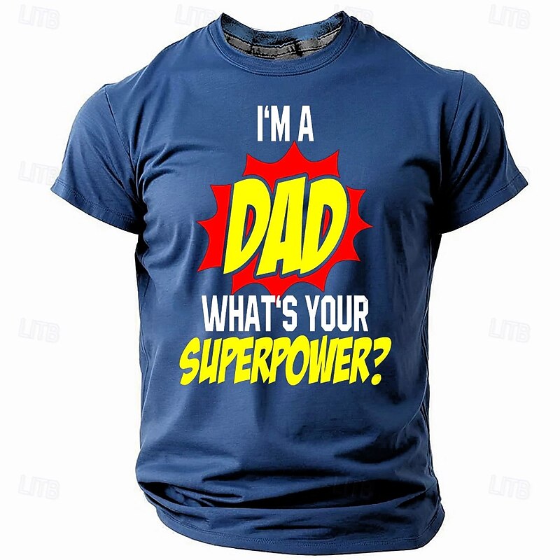 Men's Daddy T Shirt Short Sleeve T shirt 3D Print Crew Neck Shirt Retro Vintage Casual Street Style Sports Outdoor Holiday Going out Black Blue Green Spring & Summer Clothing Apparel S M L XL XXL XXXL