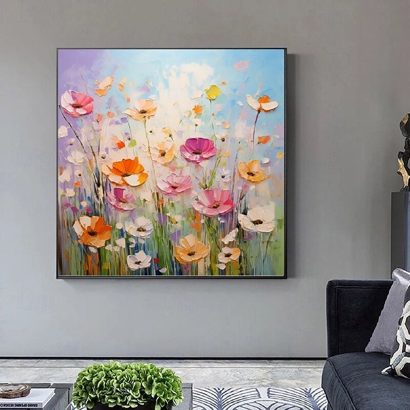 Handmade Plum Blossom Flowers Painting Palette knife Abstract Floral oil painting wall art Textured Impressionism flower Paintings Modern Decorative Paintings Room art3