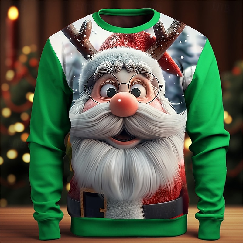 Christmas Men's 3D Print 3D 3D Cartoon Sweatshirts Sweatshirt Sweatshirt Long Sleeve Sweatshirt Crew Neck 3D Funny 3D Print Christmas Vacation Party Crewneck 3D Print 3D Winter Spring &  Fall3