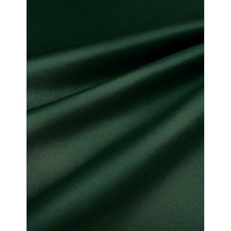 A-Line Evening Gown Elegant Dress Formal Floor Length Long Sleeve Jewel Neck Satin with Glitter Appliques3