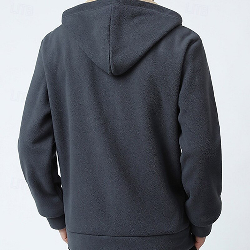 Men's Hiking Fleece Jacket Winter Outdoor Waterproof Soft Comfortable Warm Fleece Jackets Full Zip Camping / Hiking / Caving Traveling Winter Sports Dark Grey Black Army Green Dark Blue3
