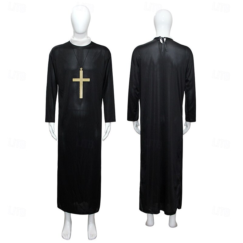 Priest Halloween Outfits Fancy Costume Cosplay Adults' Men's Halloween Carnival Party Easy Halloween Costumes Dress Up