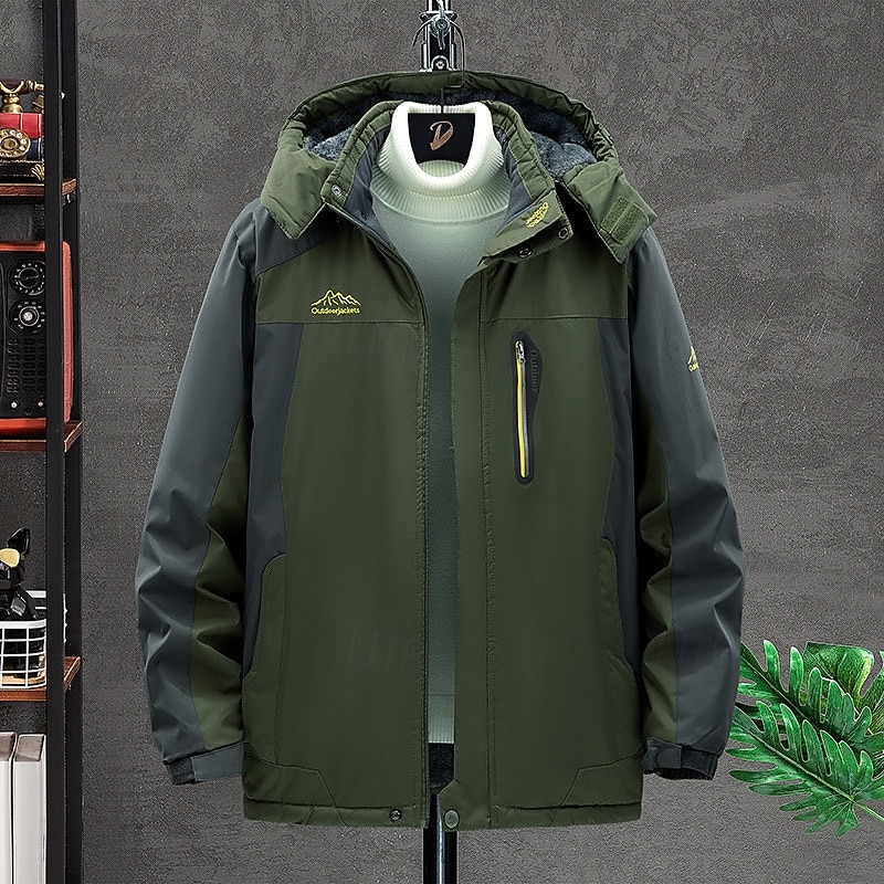 Men's Hiking Fleece Jacket Winter Outdoor Waterproof Soft Comfortable Warm Fleece Jackets Full Zip Camping / Hiking / Caving Traveling Winter Sports Black Army Green Red Blue2