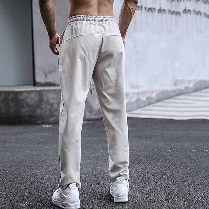 Men's Sweatpants Trousers Pocket Drawstring Elastic Waist Plain Comfort Sports Outdoor Daily Fashion Casual Black Dark Gray Micro-elastic2