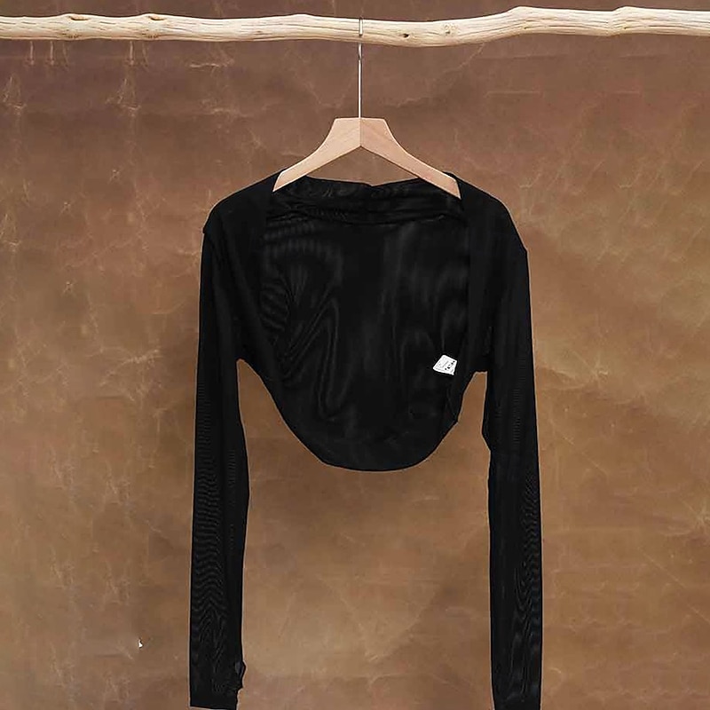 Ballet Shawl Pure Color Splicing Women's Performance Training Long Sleeve High Polyester3