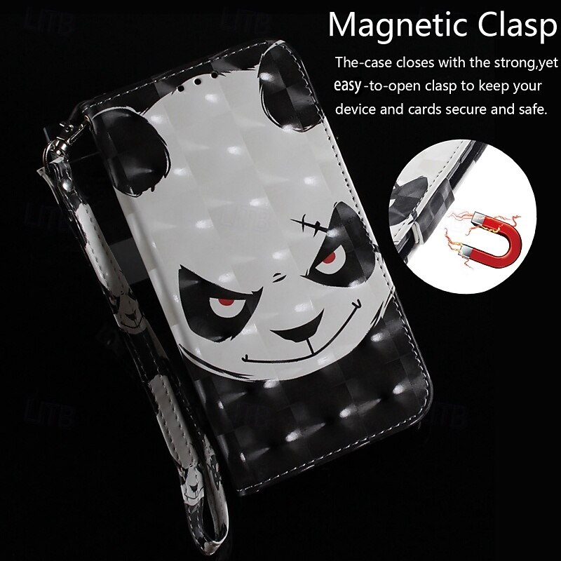 Phone Case For iPhone 17 Pro Max 17 Air 16 15 14 Pro Max Plus 13 12 11 Pro Max Mini Wallet Case with Stand Holder Magnetic with Wrist Strap Cat Bear Retro PU Leather3