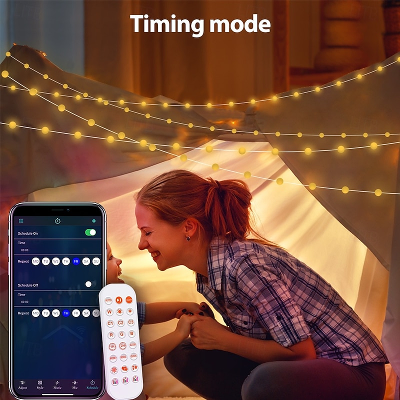 Elegant Wedding Reception Party Tuya WiFi Smart Bluetooth Colorful Ball String Light USB Powered 5-20M for Home Garden Decor2