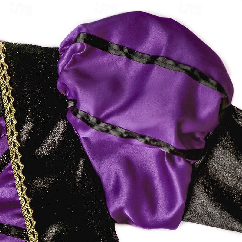 Girls' 3D Multi Color Party Dress Long Sleeve Summer Spring Performance Party Costume Halloween Custome Kids 4-12 Years Vintage Dress Party Dress Swing Dress Maxi Polyester Regular Fit4