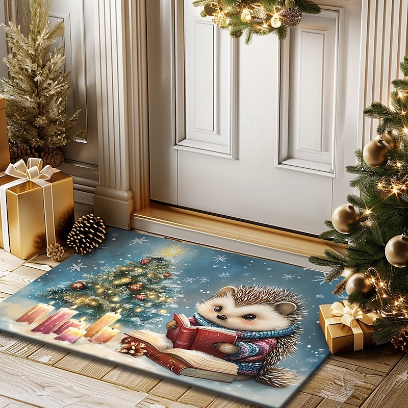 Christmas Decoration Doormat Animal Kitchen Mat Floor Mat Non-Slip Area Rug Oil Proof Rug Indoor Outdoor Mat Bedroom Decor Bathroom Mat Entrance Rug