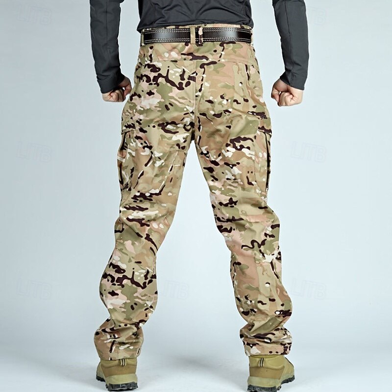 Men's Cargo Pants Softshell Pants Tactical Pants Trousers Hiking Pants Buttons Multi Pocket Camo Plain Wearable Outdoor Daily Camping & Hiking Fashion Classic Yellow camouflage Army Green 5