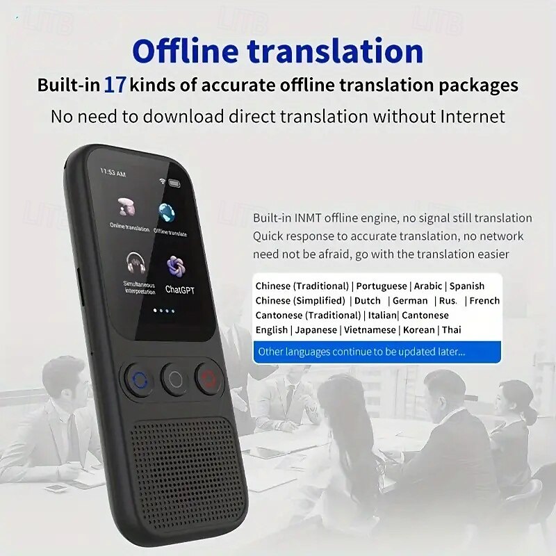 Language Translation Device Two-way Real-time Voice Translation Supports 138 Languages Accurate Offline And Recording 2 Hd Inch Touch Screen For Travel Business And Study2