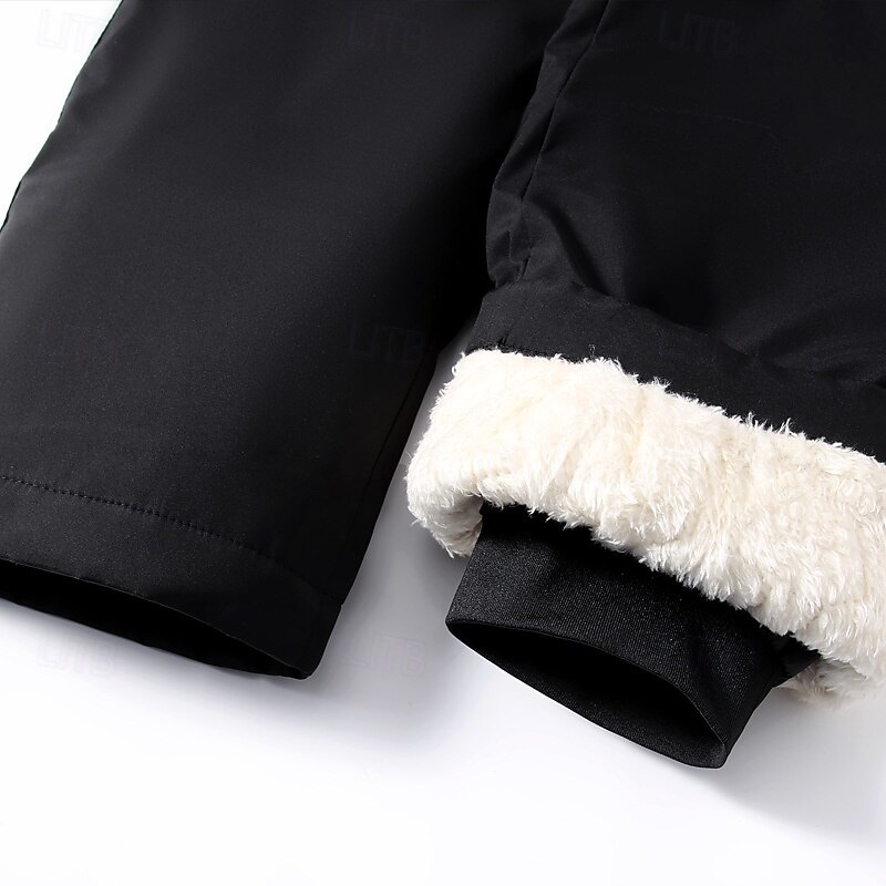 Men's Sherpa Dress Pants Fleece Pants Trousers Suit Pants Pocket Elastic Waist Straight Leg Plain Comfort Warm Full Length Business Casual Daily Fashion Streetwear Black Blue 9