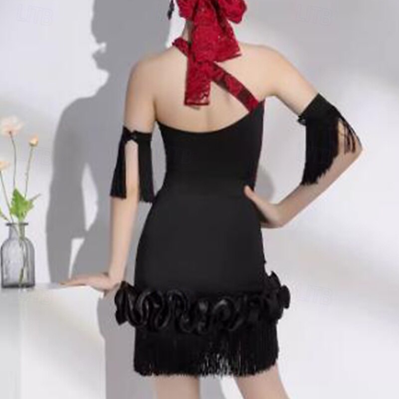 Latin Dance Kids' Dancewear Skirts Lace Girls' Performance Daily Wear Sleeveless Natural Spandex2