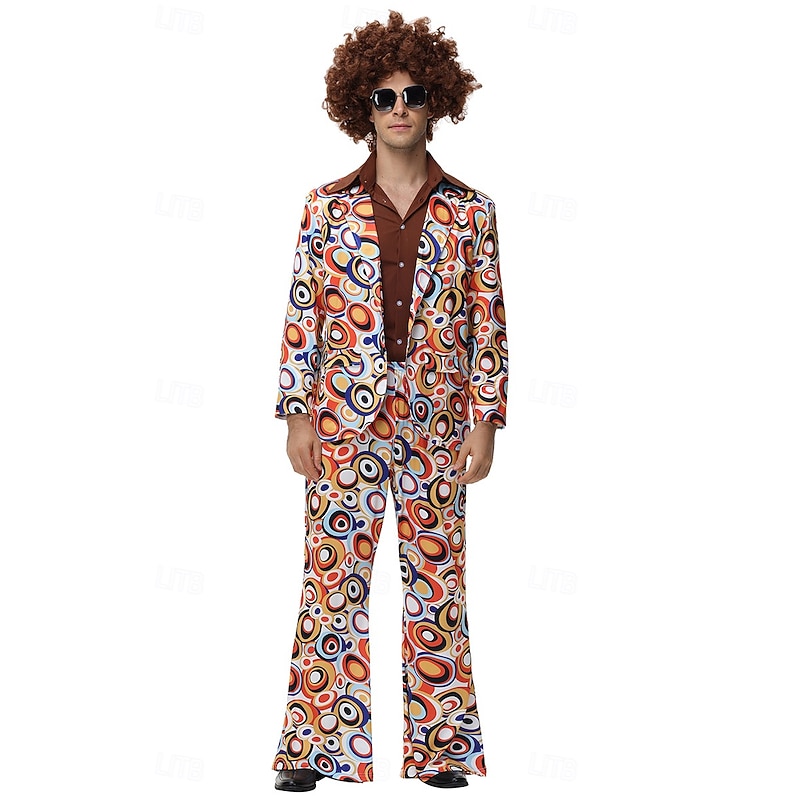 Cosplay Couples Carnival Costume Outfits Adults' Men's Women's Hippie 1970s Disco Party Carnival Masquerade Mardi Gras Easy Carnival Costume3