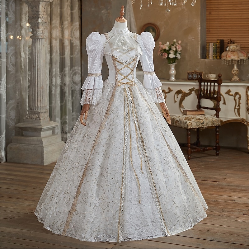Gothic Rococo Victorian Dress Party Costume Prom Dress Princess Shakespeare Solid Color Ball Gown Fancy Dress Women's Royal Christmas Halloween Carnival Party Evening Party Masquerade Adults' Dress2