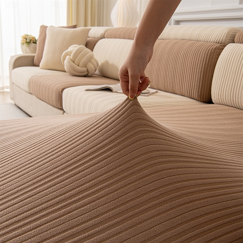 1pc Stretch Universal Jacquard Soft Polar Fleece Sofa Seat Cover Cozy and Durable Slipcover Designed for a Perfect Fit, Ideal for Protecting Your Sofa while Adding Style to Your Living Room Decor2