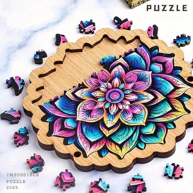 Unique Galaxy Blooms Wooden Puzzle - Intricately Designed, High-Difficulty Level, Vibrant Colors, Perfect for Challenging Brain Teasers, Educational Toys, and Thoughtful Gifts for Christmas, Halloween3