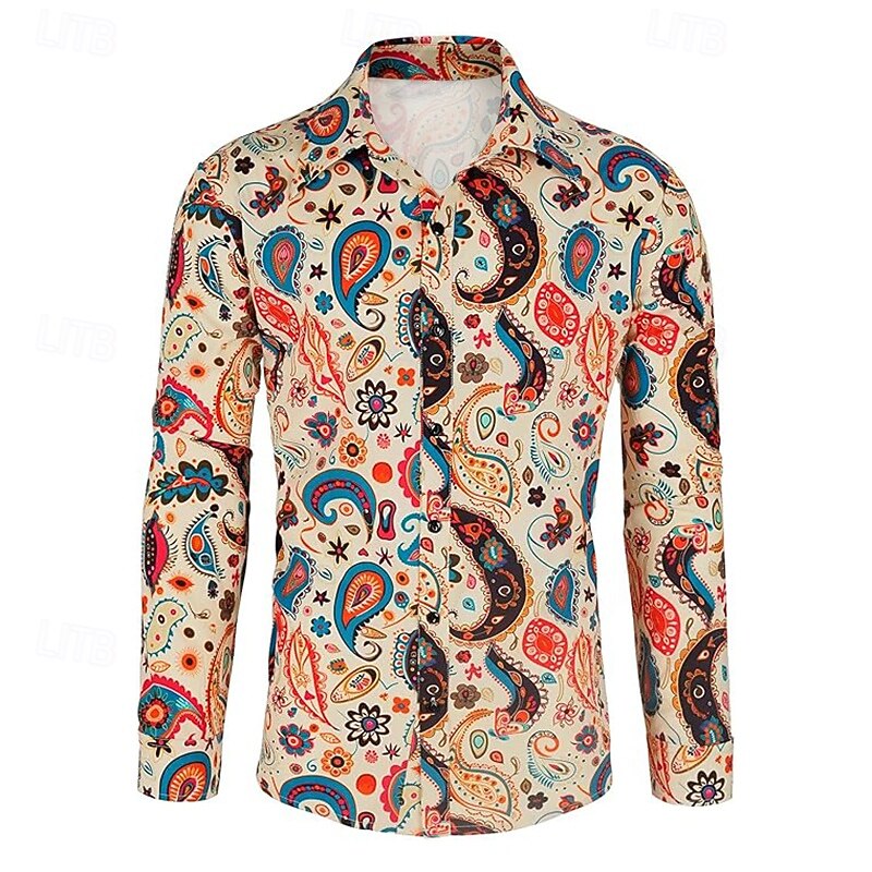 Retro Vintage 1970s Shirt Hippie Fancy Dress Men's Halloween Carnival Party Party / Evening Casual Daily Adults' Shirt3