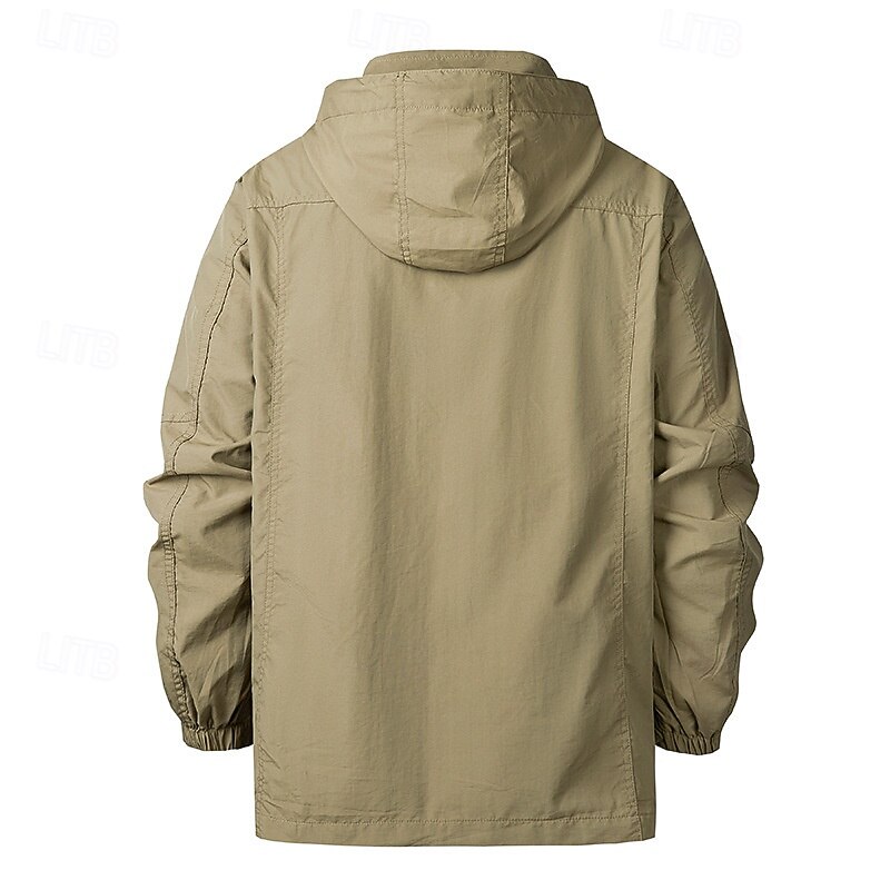 Men's Softshell Jacket Hiking Jacket Outdoor Windproof Water Resistant Windbreaker Jacket Traveling Khaki Dark Blue Grey2