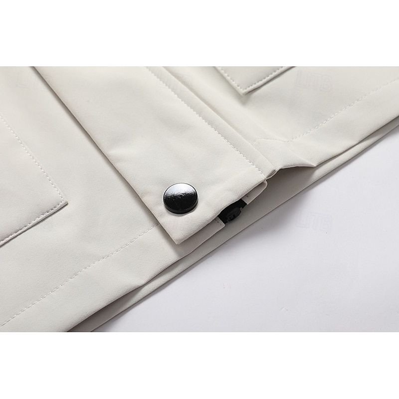 Men's Sport Coat Hiking Jacket Parka Windcheater Jacket Sports Outdoor Camping & Hiking Waterproof Windbreaker Zipper Pocket Fall Winter Solid Color Active Hooded Regular Black White Dark Green Jacket3