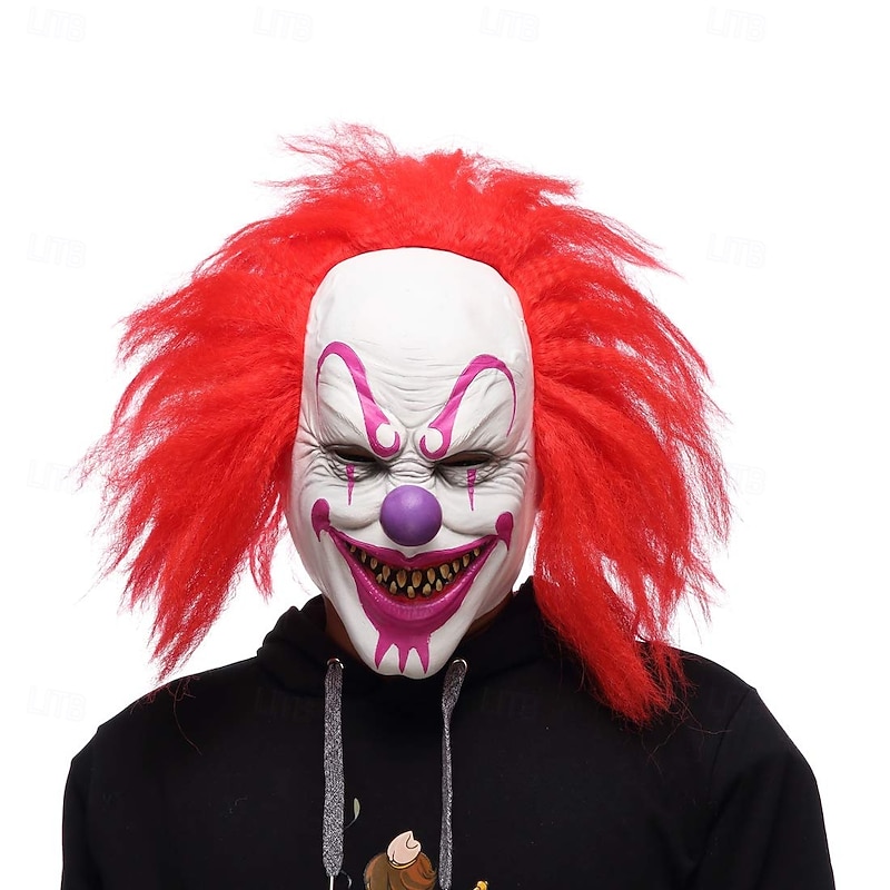 Clown Killer Clown Halloween Mask Full Head Carnival Mask Scary Costume Adults' Unisex Halloween Carnival Performance Party Easy Halloween Costumes Dress Up2