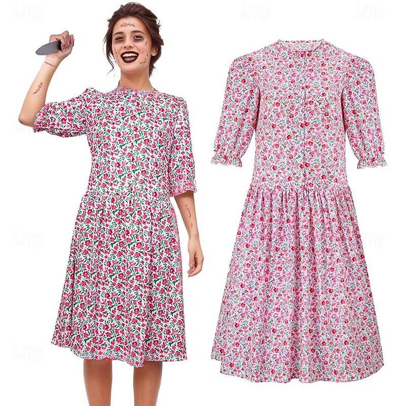 Barbara Halloween Dress Beetlejuice Cosplay Costume Adults' Women's Masquerade Party / Evening Easy Halloween Costumes Dress Up