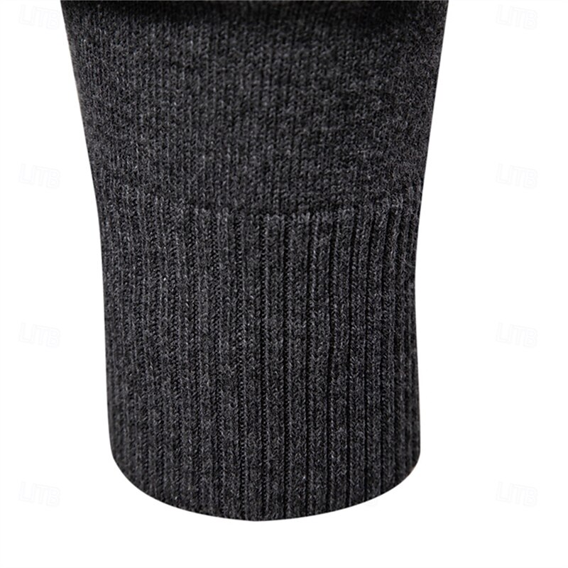 Mens Solid Cotton Crew Neck Knitted Pullover Sweaters Casual Fashion Classic Sweater for Men4