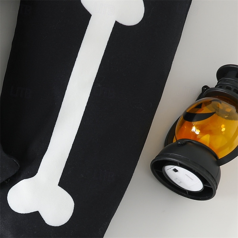 Halloween Boys' 3D Cartoon Skull Sports Suit Sweatshirt & Sweatpants Set Tracksuits Long Sleeve Spring Fall Daily Casual Comfort Kids 4-12 Years Crew Neck Outdoor Vacation Sports Tailored Fit3