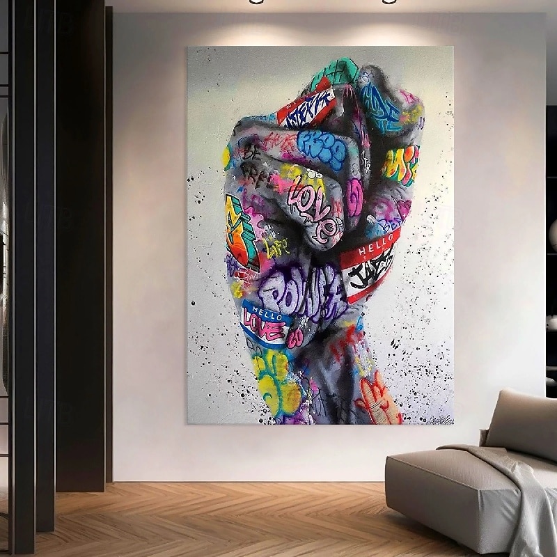 Street art oil painting handmade Abstract Street Arthritis Paintings On Canvas pop art Textured oil Painting handpainted pop art Modern Wall Art Hand Painted Artwork for Living Room bedroom Wall Decor3