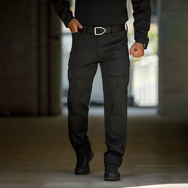 Men's Cargo Pants Tactical Pants Trousers Hiking Pants Buttons Multi Pocket Camo Plain Wearable Outdoor Daily Camping & Hiking Fashion Classic Black Army Green - Main Image