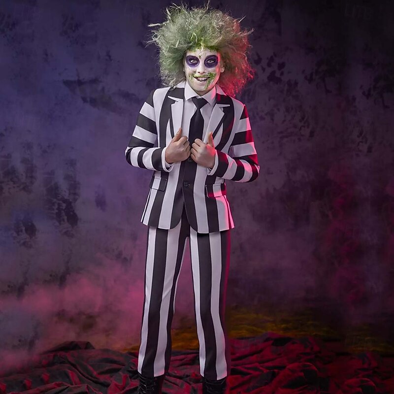 Beetlejuice Cosplay Costume Suits & Blazers Cosplay Movie Cosplay for Boys Carnival