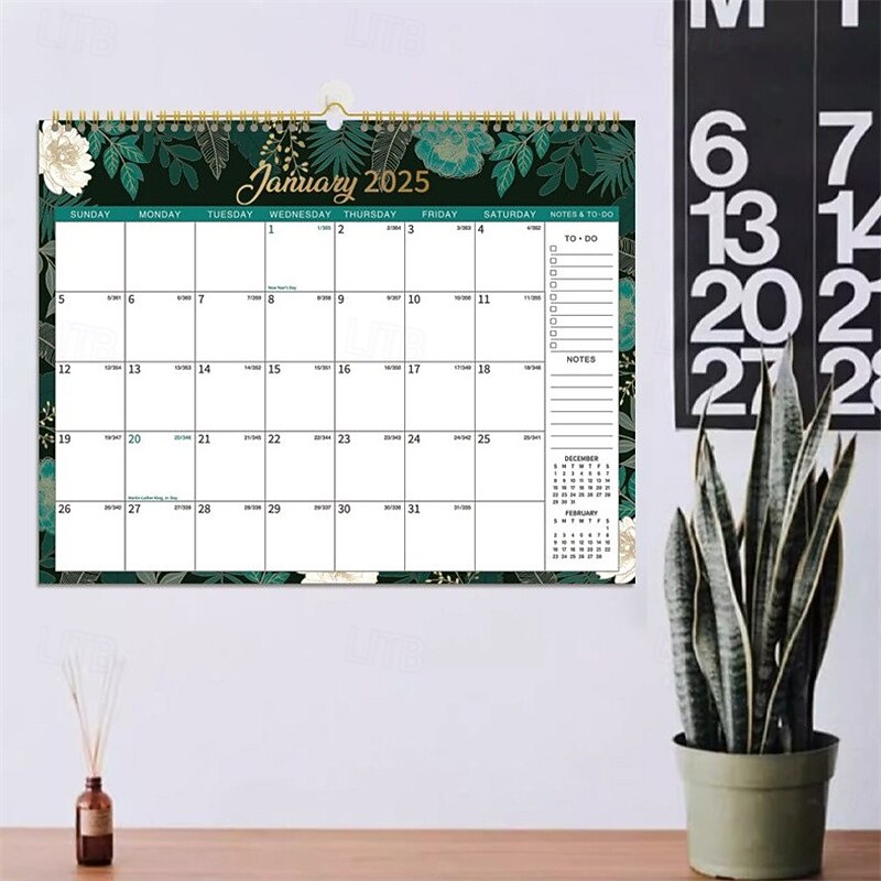 2025 Calendar with Holidays 2025 Monthly Wall Calendar Floral Calendar 2025 January to December Monthly Calendar with Thick Paper4