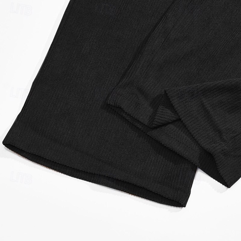 Men's Dress Pants Corduroy Pants Trousers Baggy Pants Pleated Pants Pocket Straight Leg Plain Comfort Soft Full Length Party Business Daily Fashion Streetwear Black Navy Blue2