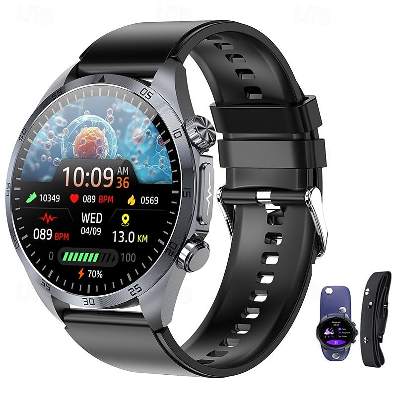 iMosi TK29 Smart Watch 1.43 inch Smartwatch Fitness Running Watch Bluetooth ECG+PPG Temperature Monitoring Pedometer Compatible with Android iOS Women Men Media Control Message Reminder Camera Control4