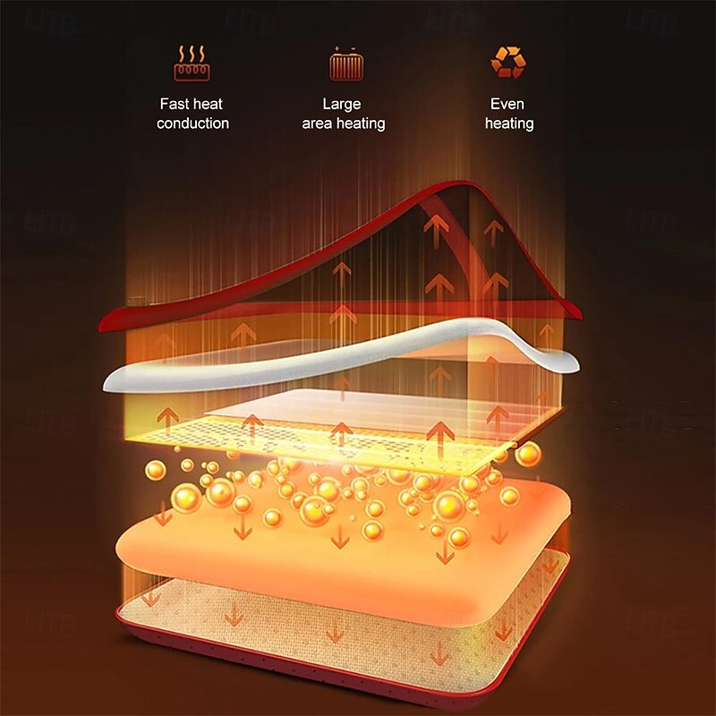 Heated Car Seat Cover Winter Warm Fast Heating Pad, Washable Car Seat Cushion, Universal Fit2