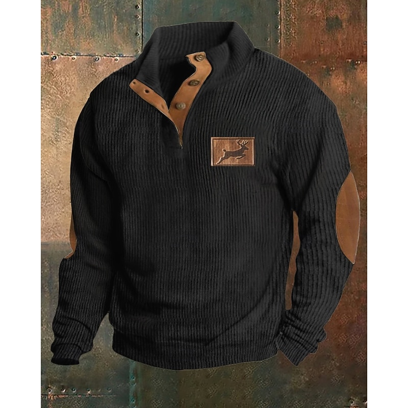 Men's Sweatshirt Black Green Khaki Gray Standing Collar Color Block Patchwork Sports & Outdoor Daily Holiday Polyester Streetwear Basic Casual Spring &  Fall Clothing Apparel Hoodies Sweatshirts4