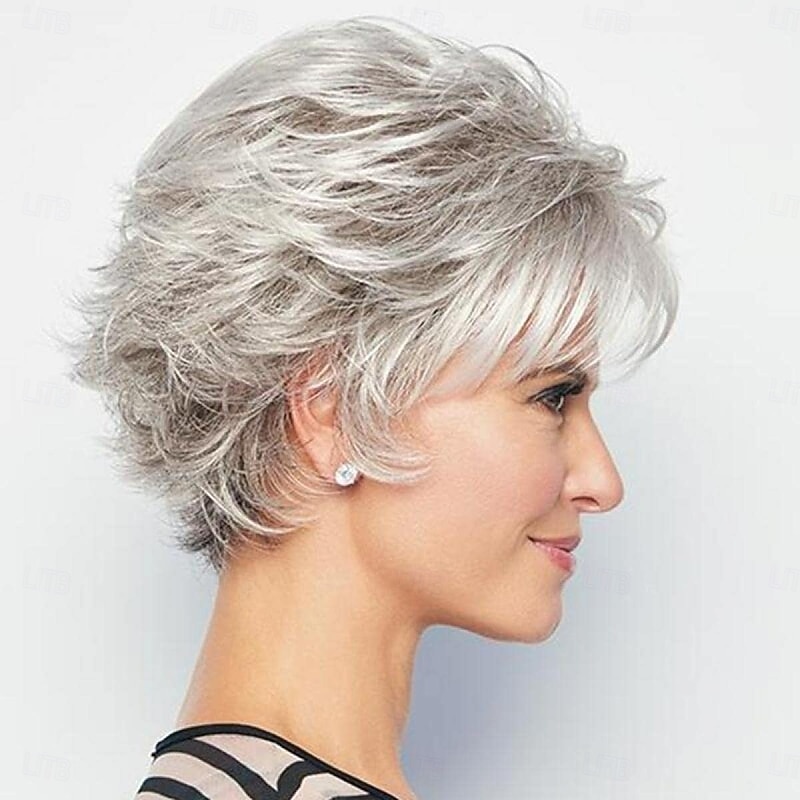 Women's Wig Short Curly Hair, Gray Small Curly Hair Wig Women's Short Curly Hair Wig, Simulated High-temperature Silk Wig2