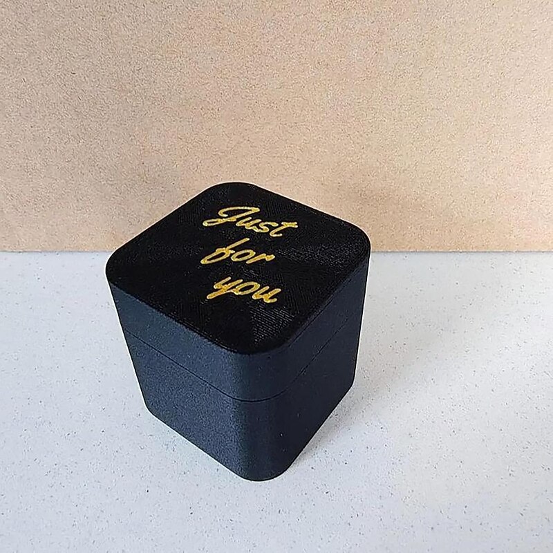 Middle Finger in Box for Adults Prank Gifts, 3D Printed Middle Finger in a Surprise Prank Pop up Gift Box, Annoying Gift Box with a Middle Finger Black Ring Box3