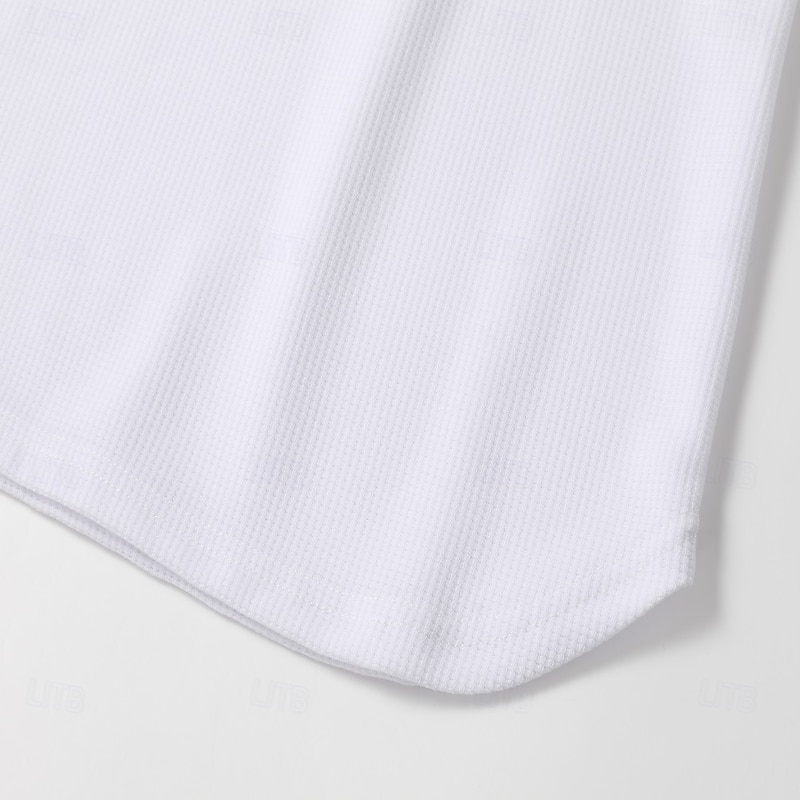 Men's Waffle Shirt V Neck Tee Tee Top Long Sleeve Shirt Long Sleeve V Neck Spring &  Fall Solid Color Daily Casual Street Style V Neck Outdoor Street Causal Black White Orange Top Tee for Men4