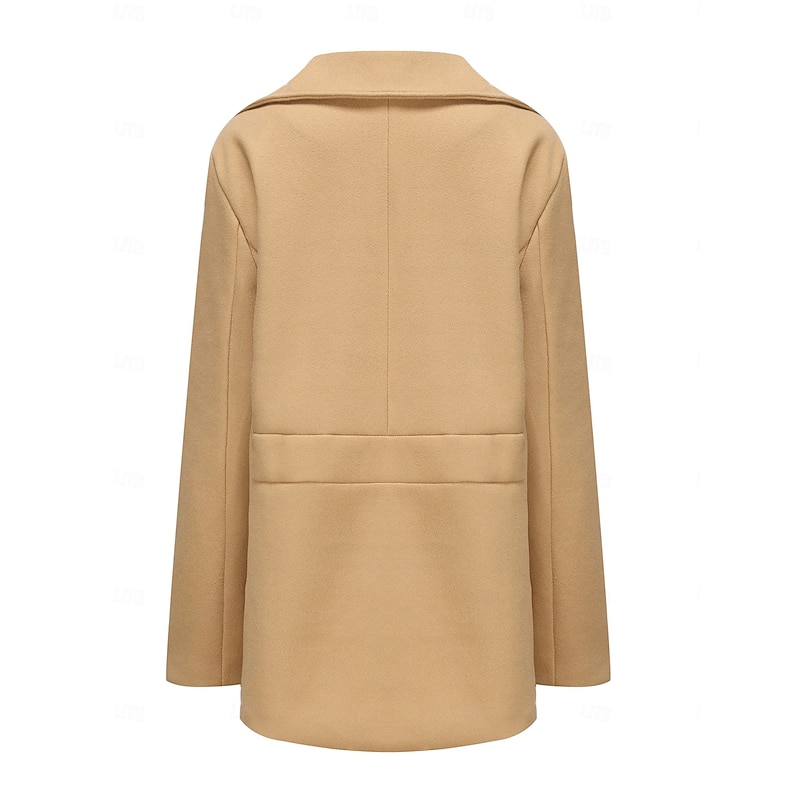 Men's Winter Coat Peacoat Trench Coat Outdoor Daily Wear Fall & Winter Polyester Thermal Warm Outerwear Clothing Apparel Fashion Streetwear Plain Pocket Lapel Double Breasted3