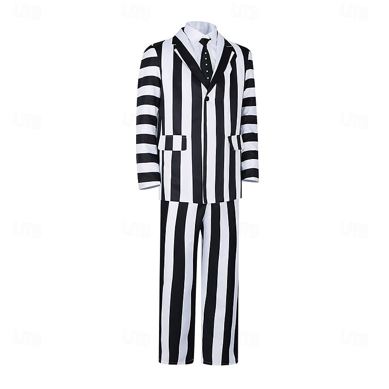 Beetlejuice 2023 Horror Movie Beetlejuice Outfits Suits & Blazers Men's Movie Cosplay Cosplay Carnival Performance Party4