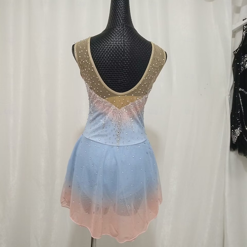 Figure Skating Performance Costume Children's Adult Rhythmic Skating Skirt Sports Skirt Kosten Training Costume2