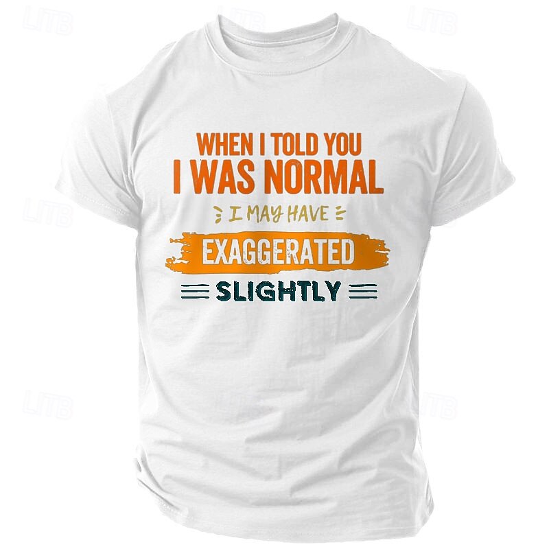 Men's Text T Shirt Short Sleeve T shirt 3D Print Crew Neck Shirt Fashion Athleisure Street Sports Outdoor Black White Dark Green Summer Spring Clothing Apparel S M L XL XXL XXXL