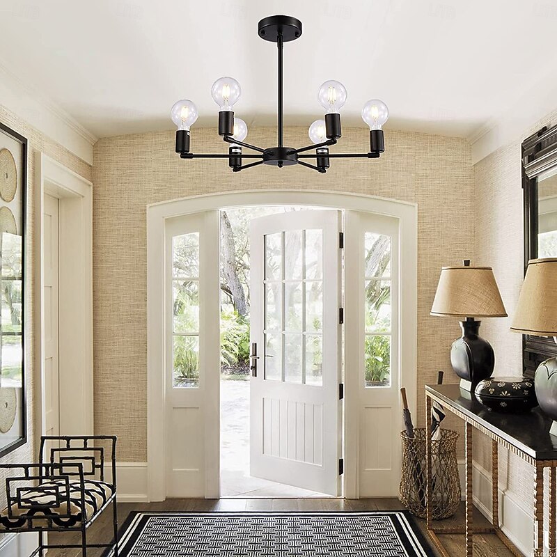 Industrial Pendant Light Restaurant Pendant Light Universal Joint Head Adjustable Rotating Bulb Socket Industrial Retro Ceiling Light Fixture Height Adjustable 85-265V3